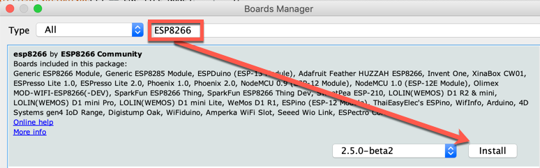 Using nodeMCU ESP2866 Boards with Arduino IDE