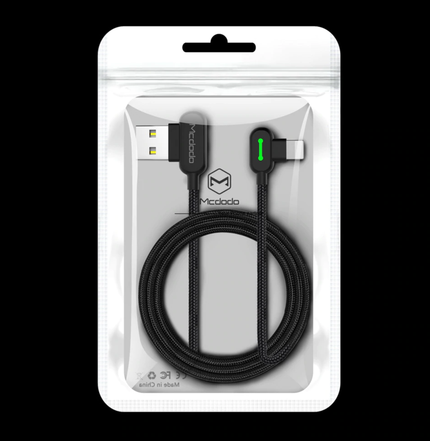 iPhone Charging Lightning Cable, Braided, Reversible USB, Power Indicator - Server On The Move