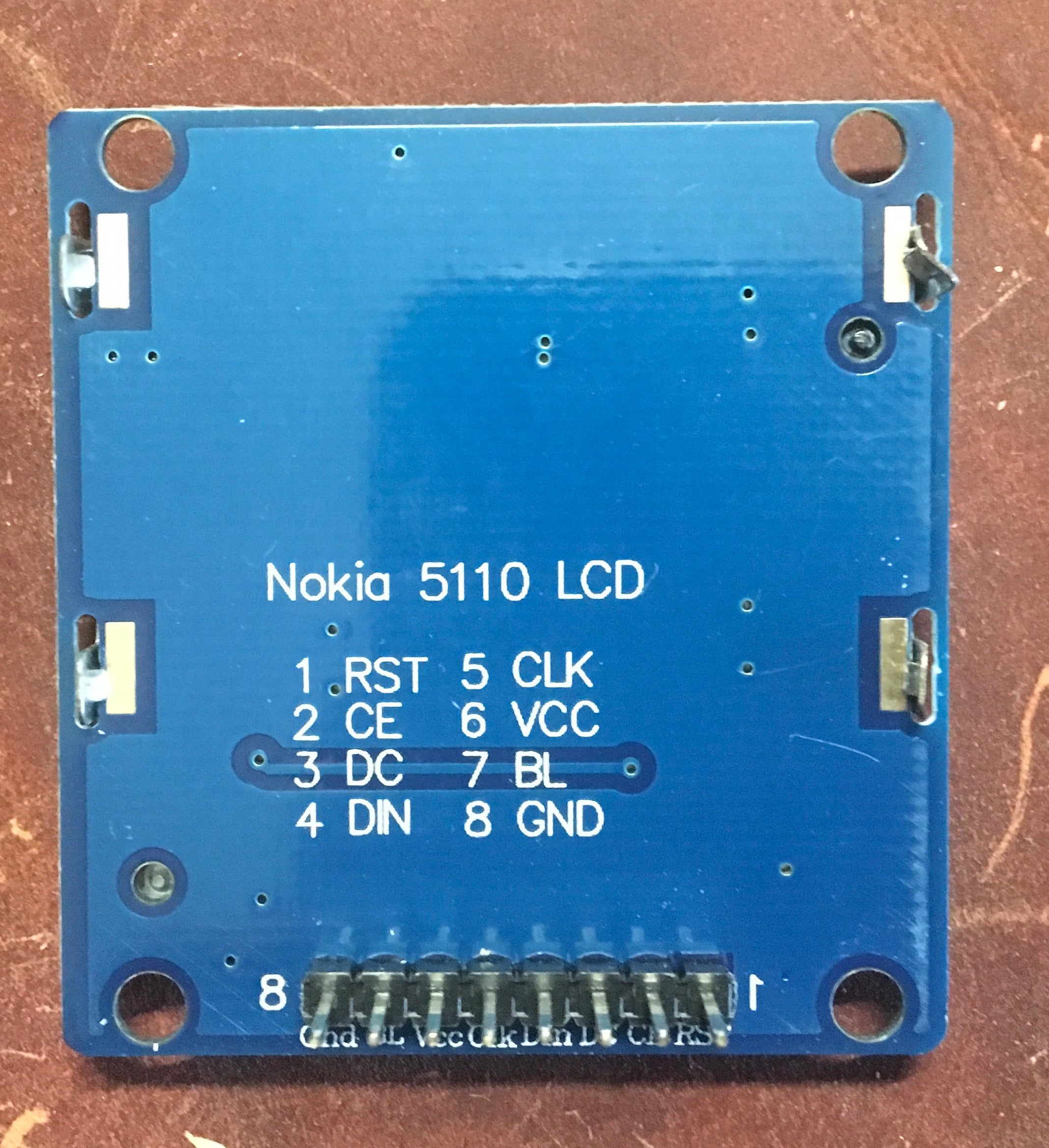 Nokia 5110 LCD 84x48 w PCD8544 3.3v/5v w soldered Headers for Arduino, Raspberry, nodeMCU - Server On The Move