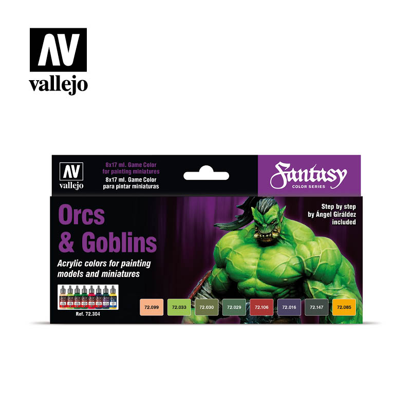 Vallejo Game Colour - Orcs & Goblins 8 Colour Set Green Package