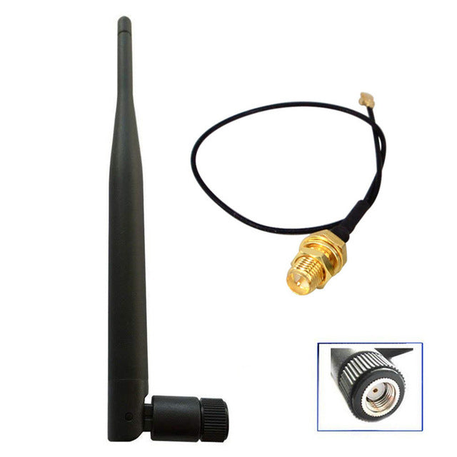 2.4GHz WiFi Antenna 5dBi RP-SMA Male with IPX Connector cable - Server On The Move