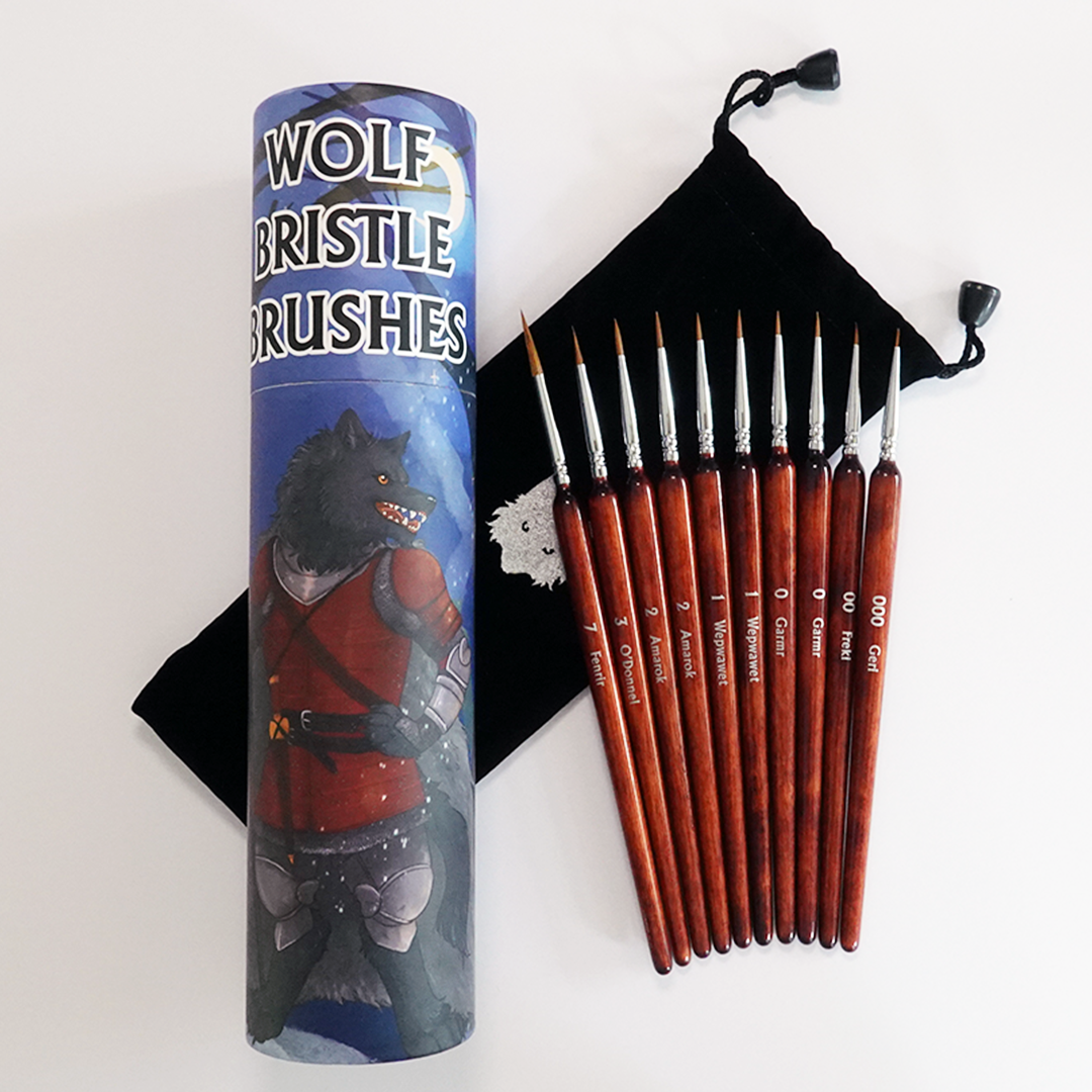 Wolf Bristle Brush Set - 10 Brushes