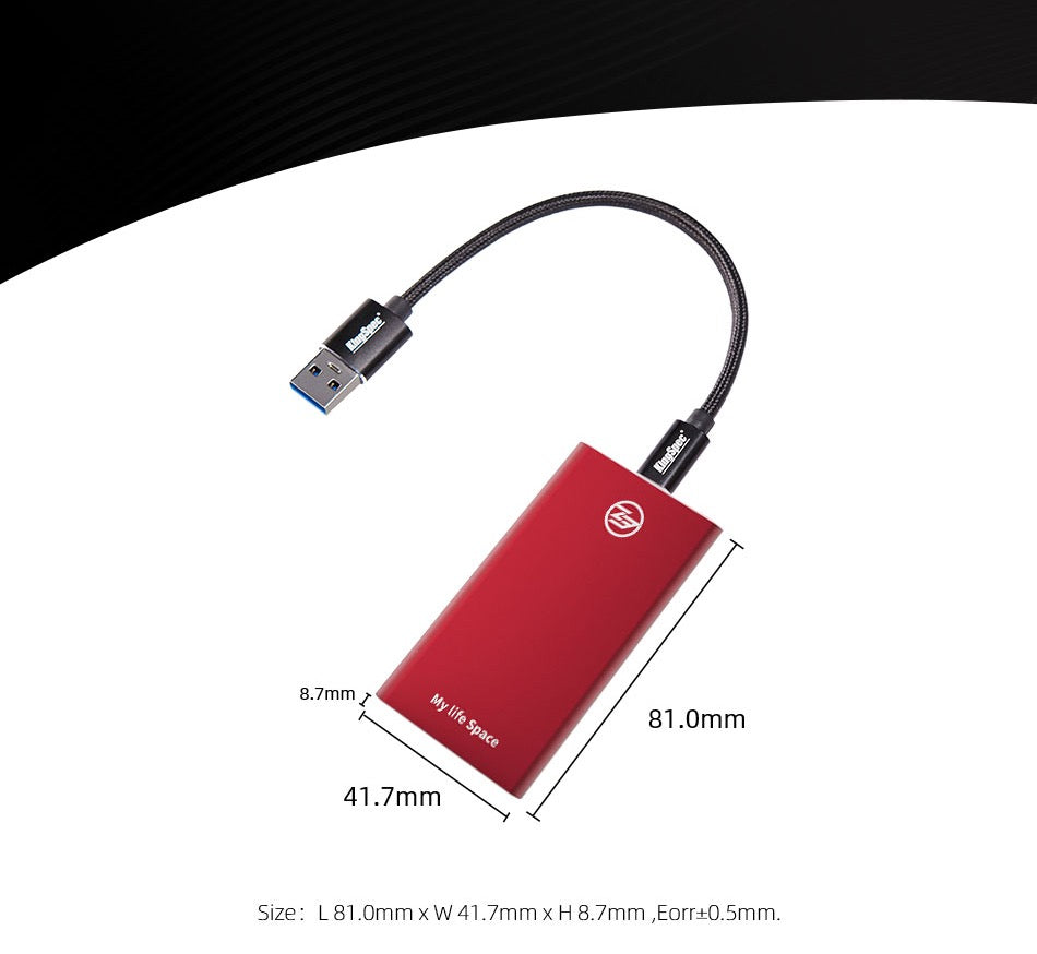KingSpec Pocket Sized External Portable SSD 128GB for Raspberry Pi