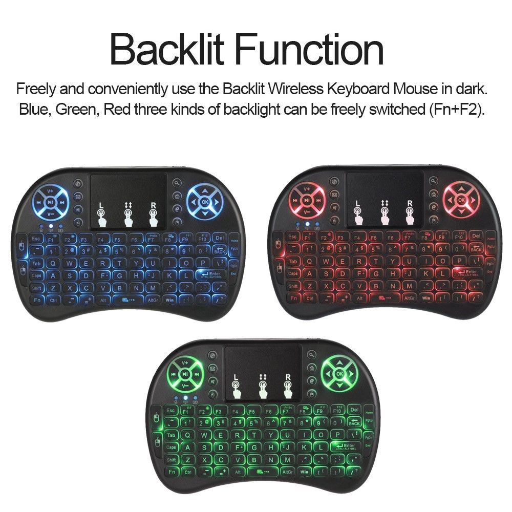 Mini 2.4Ghz wireless backlit keyboard with touchpad for Windows, Linux, Raspberry Pi, Arduino, etc. - Server On The Move